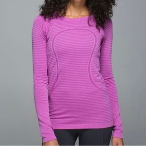 Lululemon Swiftly Tech Long Sleeve 
Rugby Stripe Tonal Heathered Ultra Violet